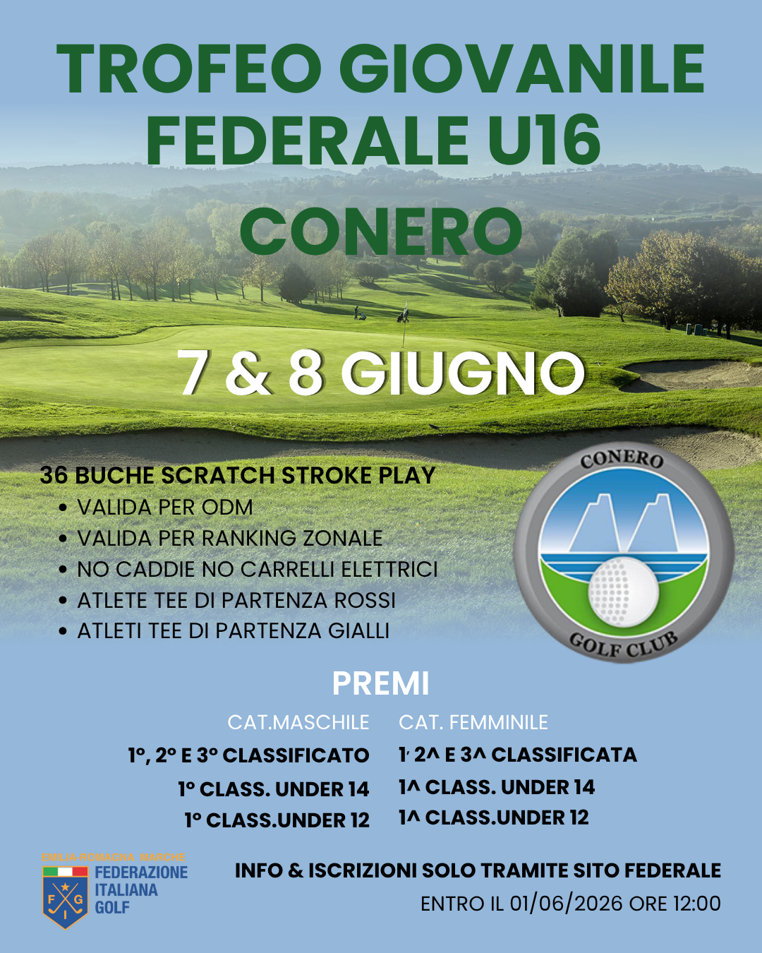 TROFEO GIOVANILE FEDERALE U16 AL CONERO GOLF CLUB